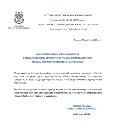 oświadczenie_AMW_zatrzymanie_ABW_Piotr Ś.PNG 